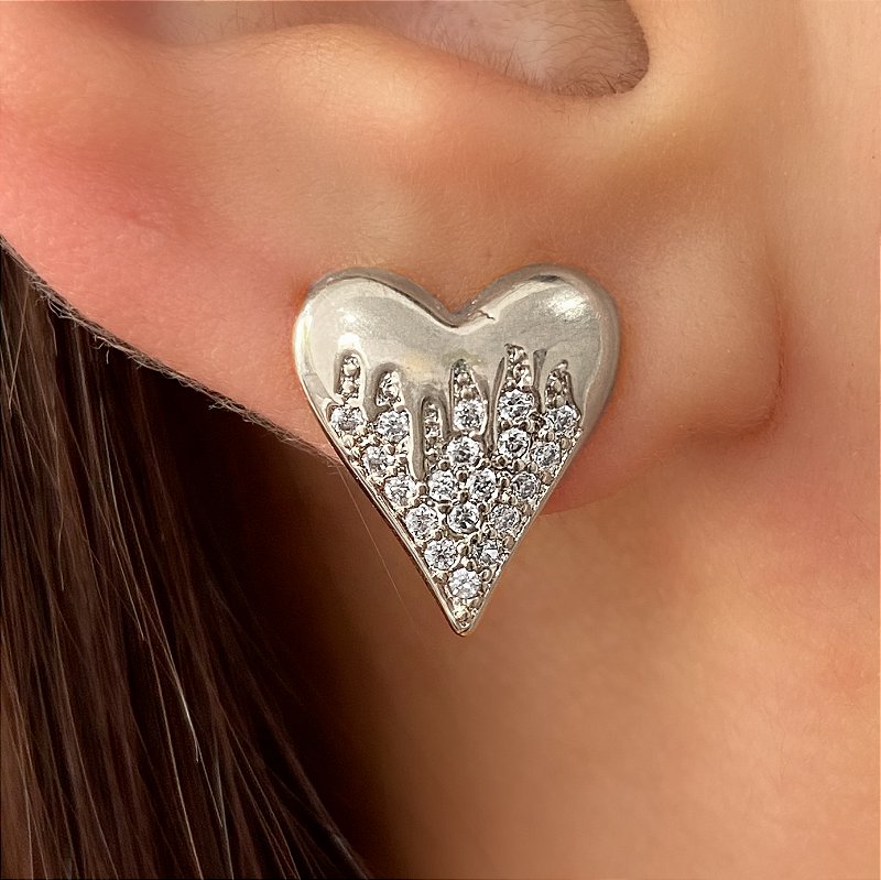 BRINCO CORAÇÃO ZIRCÔNIAS MINI BIJU