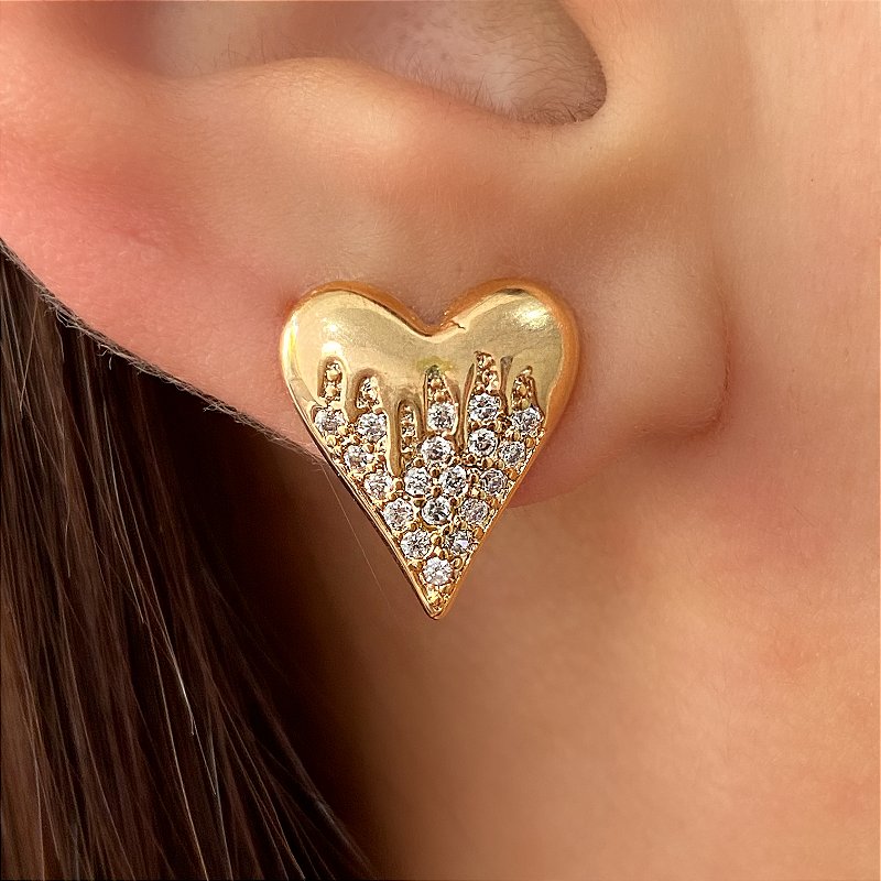 BRINCO CORAÇÃO ZIRCÔNIAS MINI BIJU