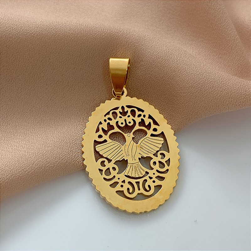 PINGENTE ESPÍRITO SANTO DOURADO AÇO 316L⭐️