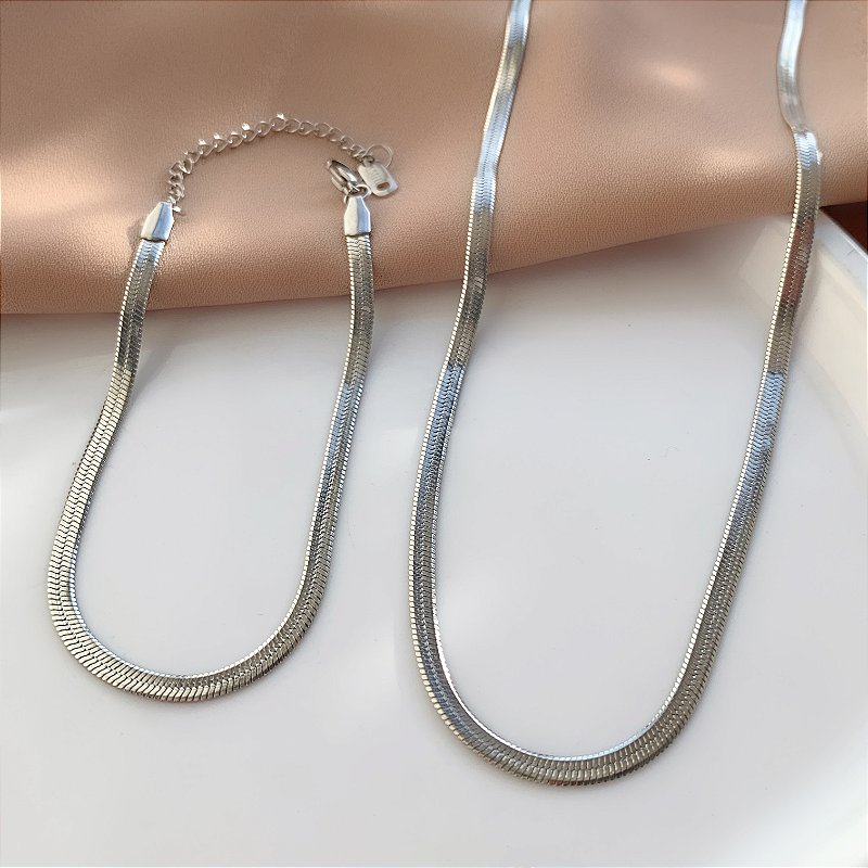 COLAR E PULSEIRA KIT FITA FINA P AÇO 316L⭐️