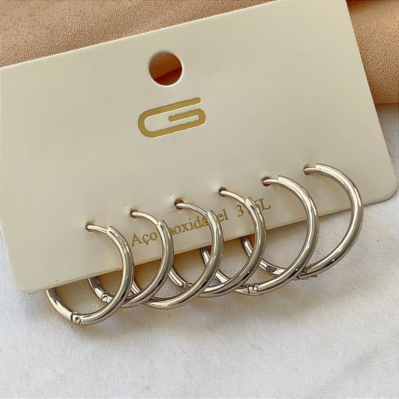 BRINCO KIT ARGOLINHAS FINAS AÇO 316L⭐️
