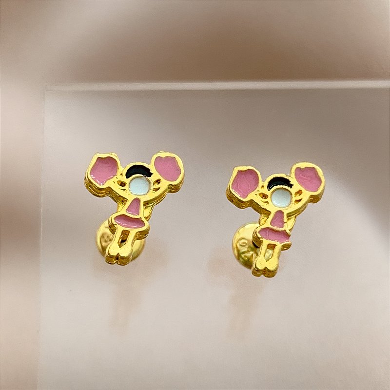 BRINCO LÍDER DE TORCIDA ESMALTADA TARRAXA BABY FOLHEADO A OURO 18K⭐