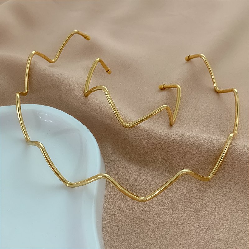 COLAR E PULSEIRA KIT ARO FIO ZIG-ZAG BIJU