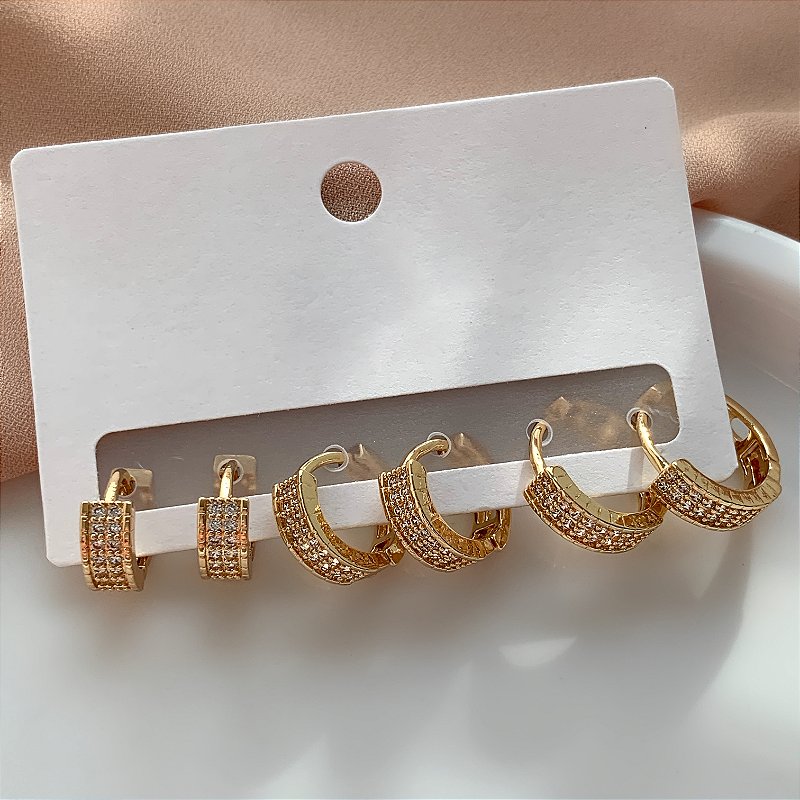 BRINCO KIT ARGOLINHAS ZIRCÔNIAS HELLEN BIJU