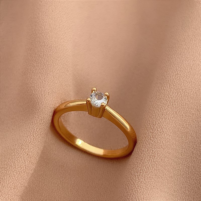 ANEL FALANGE SOLITÁRIO DOURADO BIJU