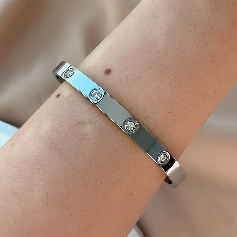 PULSEIRA / BRACELETE ZIRCÔNIAS AÇO 316L⭐️