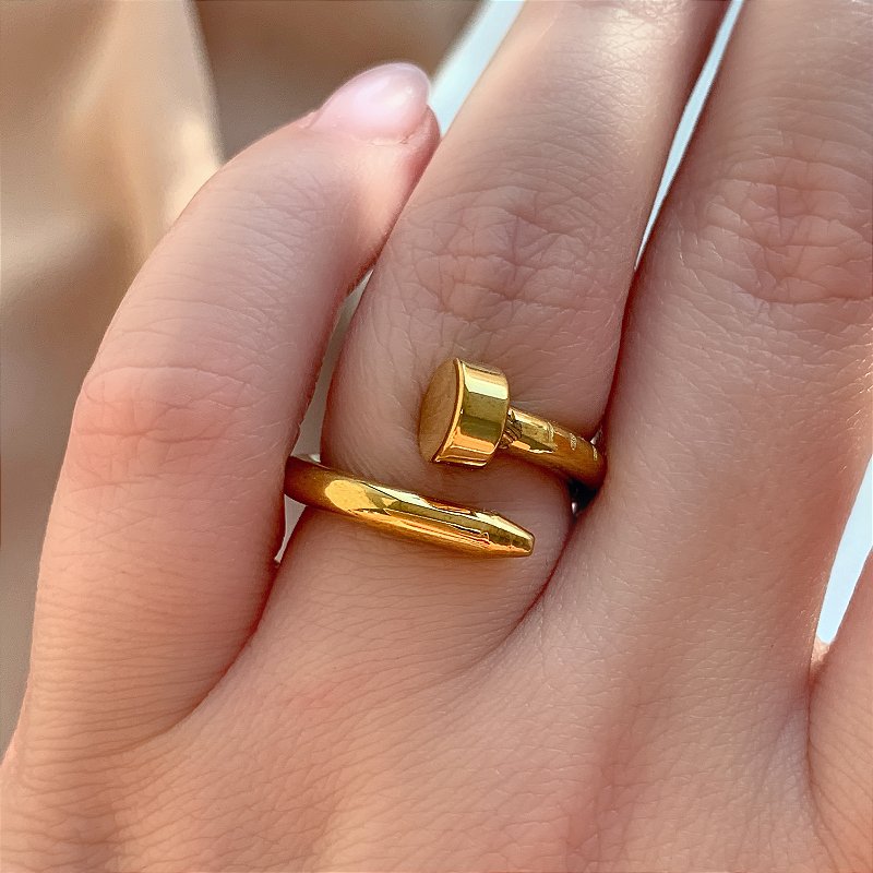 ANEL PREGO DOURADO AÇO 316L⭐️