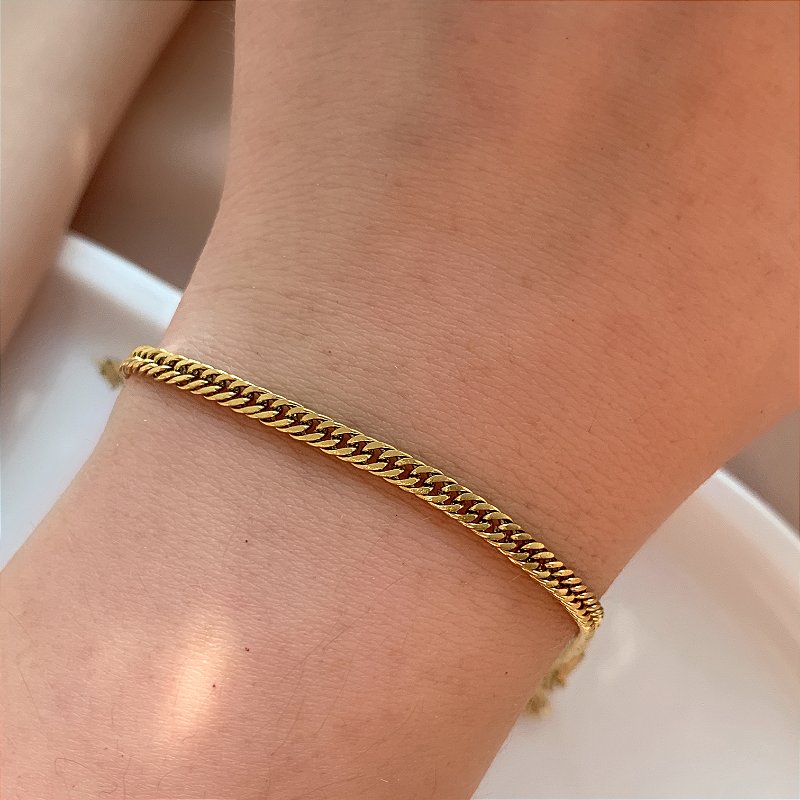 PULSEIRA CORRENTE GROUMET DOURADO AÇO 316L⭐️
