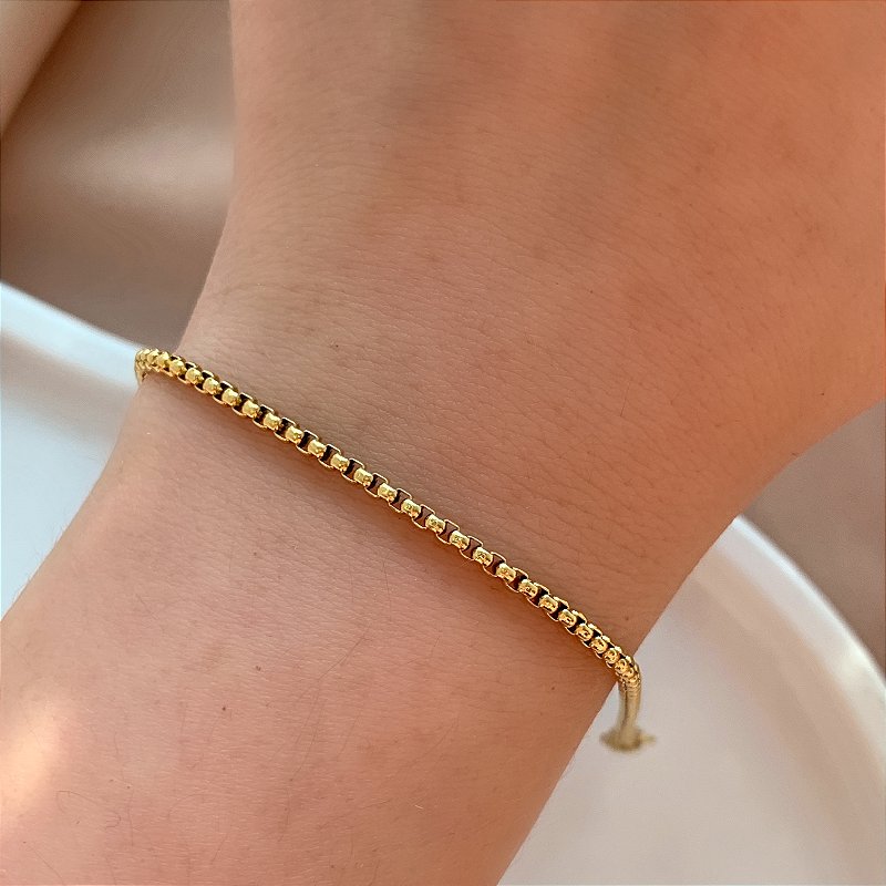 PULSEIRA CORRENTE VENEZIANA DOURADO AÇO 316L⭐️