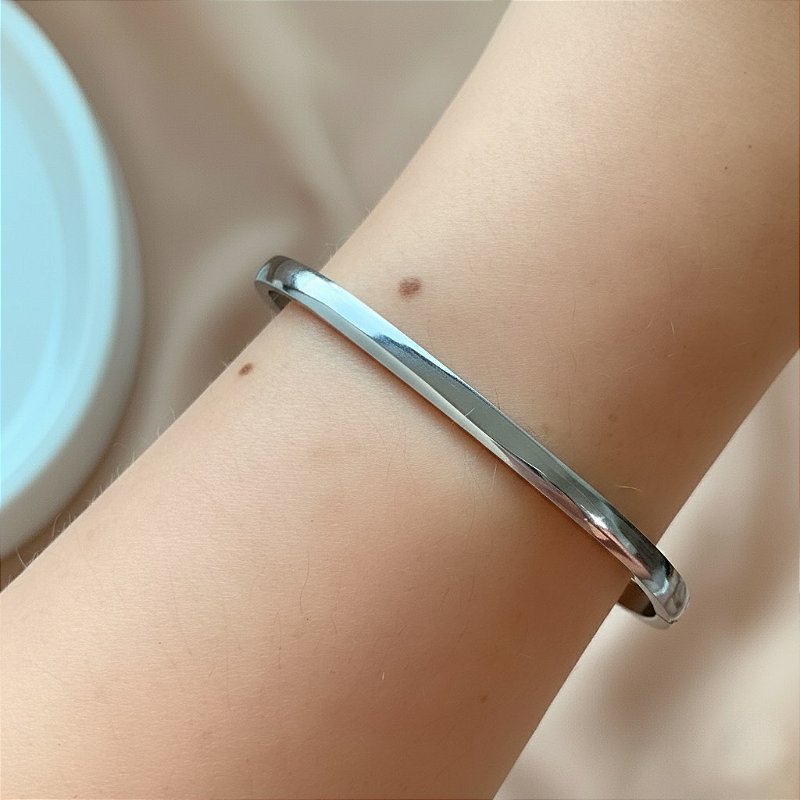 PULSEIRA / BRACELETE QUADRADA LISA FINA AÇO 316L⭐️