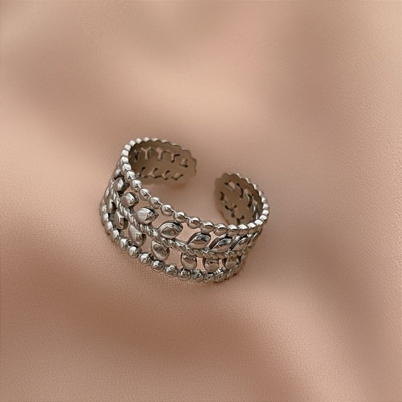 ANEL REGULÁVEL RAMINHOS BORDA BOLINHAS AÇO 316L PREMIUM⭐️