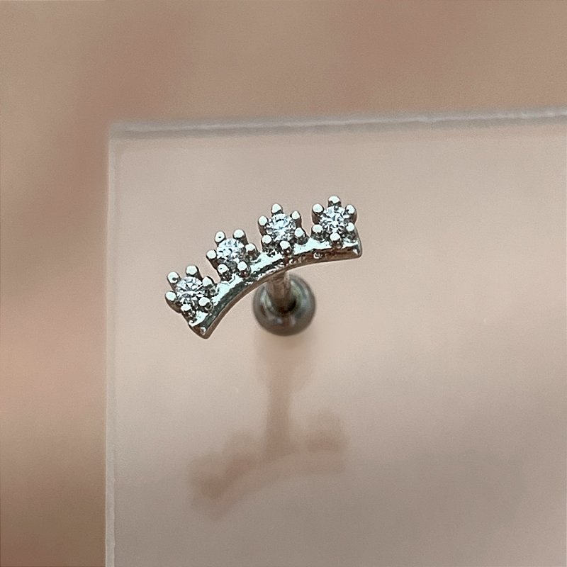 PIERCING CARTILAGEM DETALHES MICRO ZIRCÔNIA 6MM AÇO 316L FOLHEADO A RÓDIO SEMIJOIA PARA ATUALIZAÇÃO⭐️