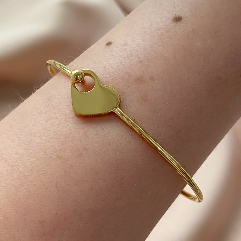 PULSEIRA / BRACELETE FIO CORAÇÃO DOURADO AÇO 316L⭐️