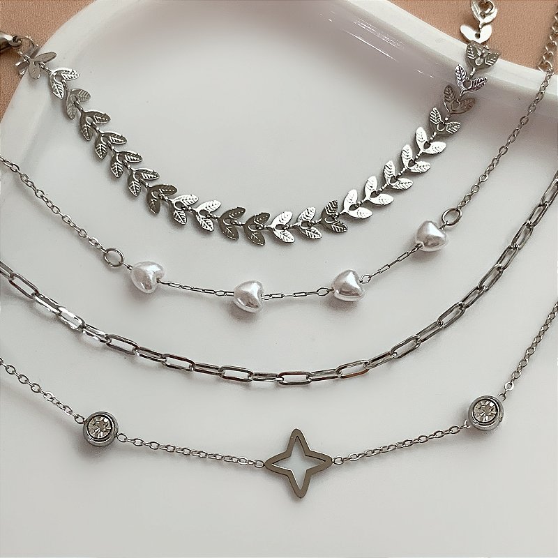 PULSEIRA KIT FORMATOS DIVERSOS ESTRELA VAZADA AÇO 316L PREMIUM⭐️