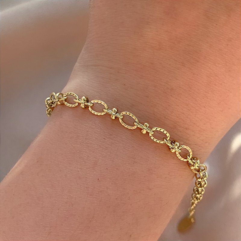 PULSEIRA CORRENTE ARGOLA DOURADO AÇO 316L⭐️
