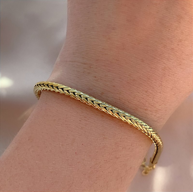 PULSEIRA CORRENTE TRIGO DOURADO AÇO 316L⭐️