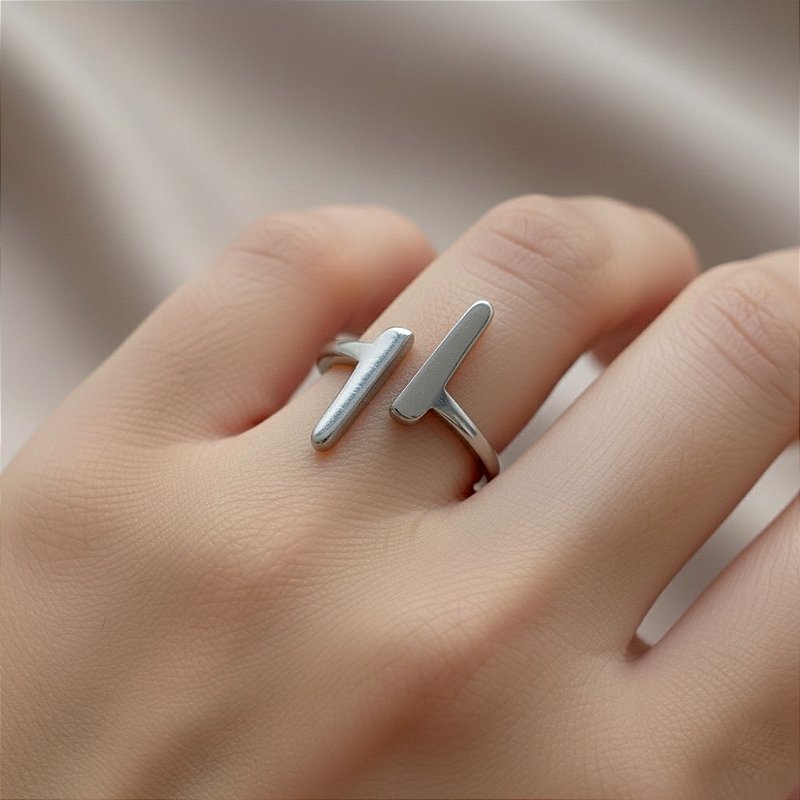 ANEL TRAÇOS VERTICAIS DESALINHADOS AÇO 316L PREMIUM⭐️