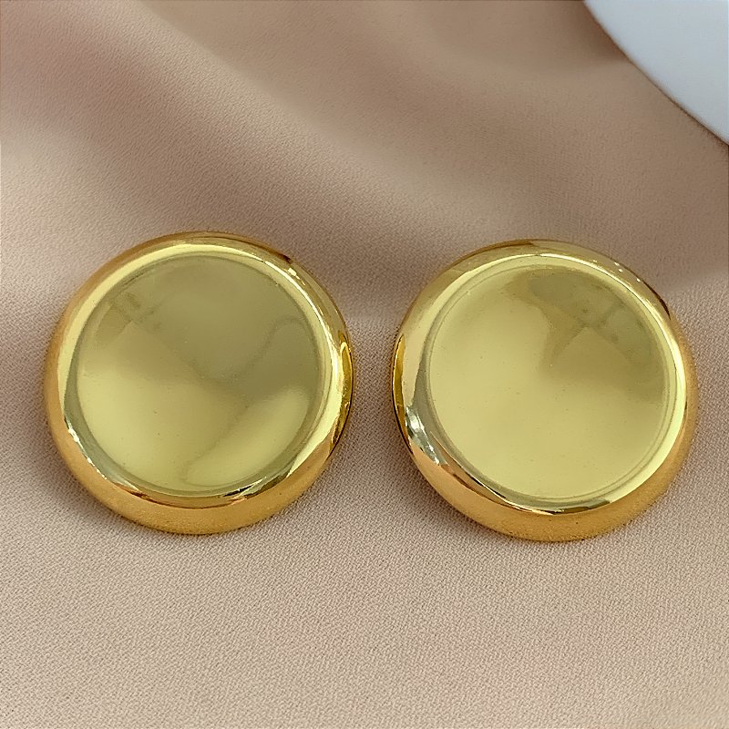 BRINCO CÍRCULO MEIO BOLEADO DOURADO AÇO 316L⭐️