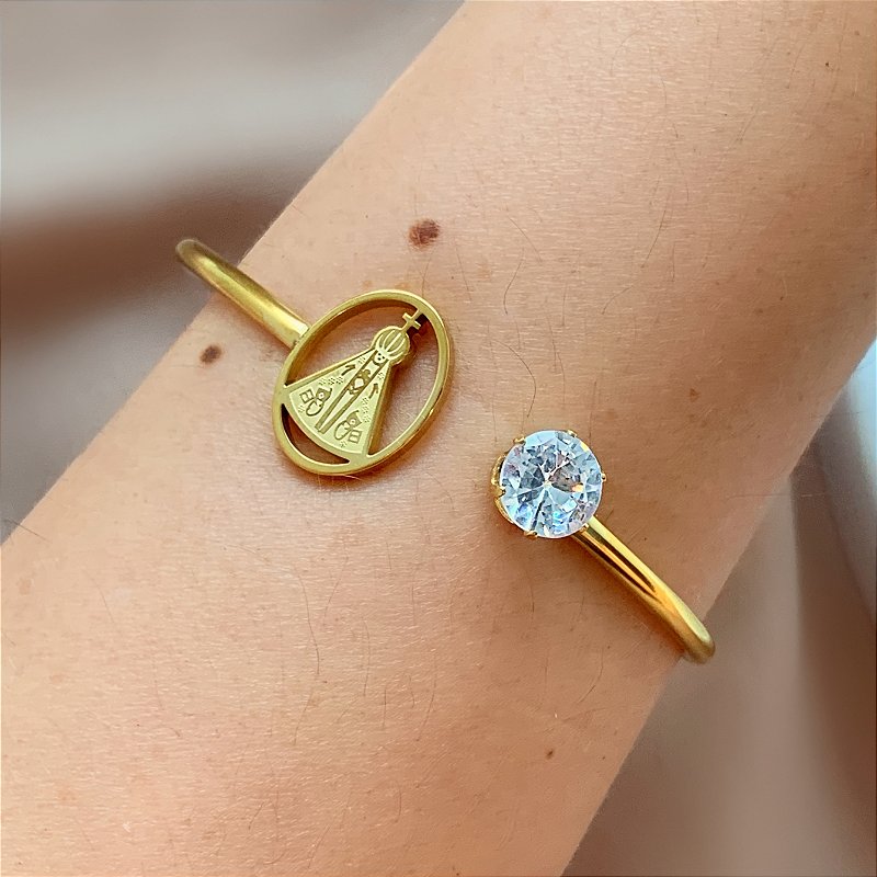 PULSEIRA / BRACELETE NOSSA SENHORA DOURADO AÇO 316L⭐️