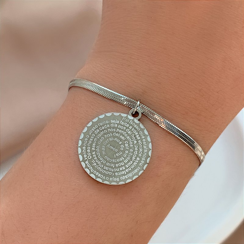 PULSEIRA FITA FINA PAI NOSSO AÇO 316L⭐️