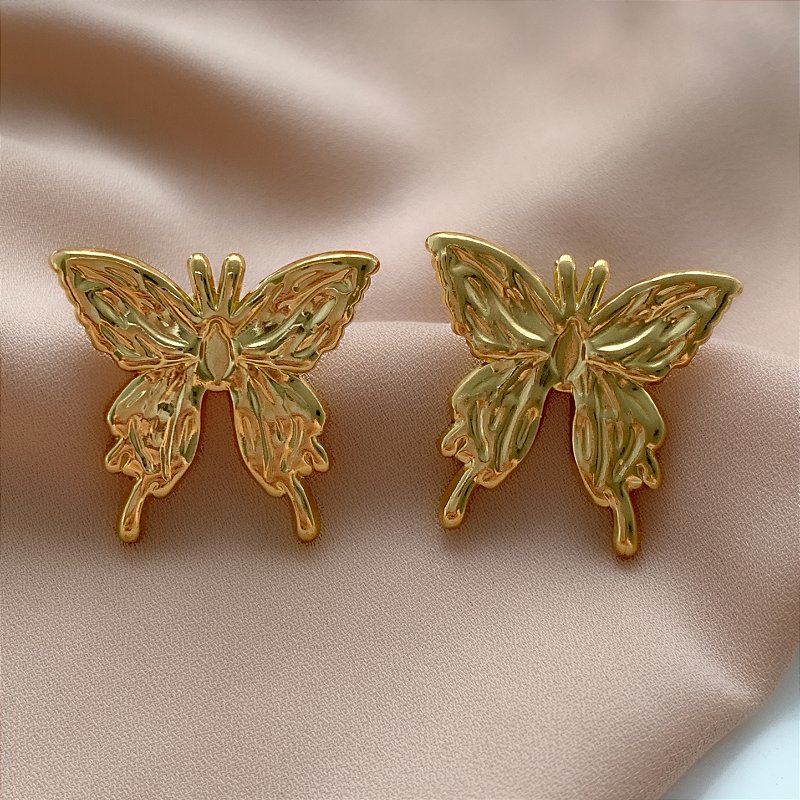 BRINCO BORBOLETA CLÁSSICA DOURADO AÇO 316L⭐️