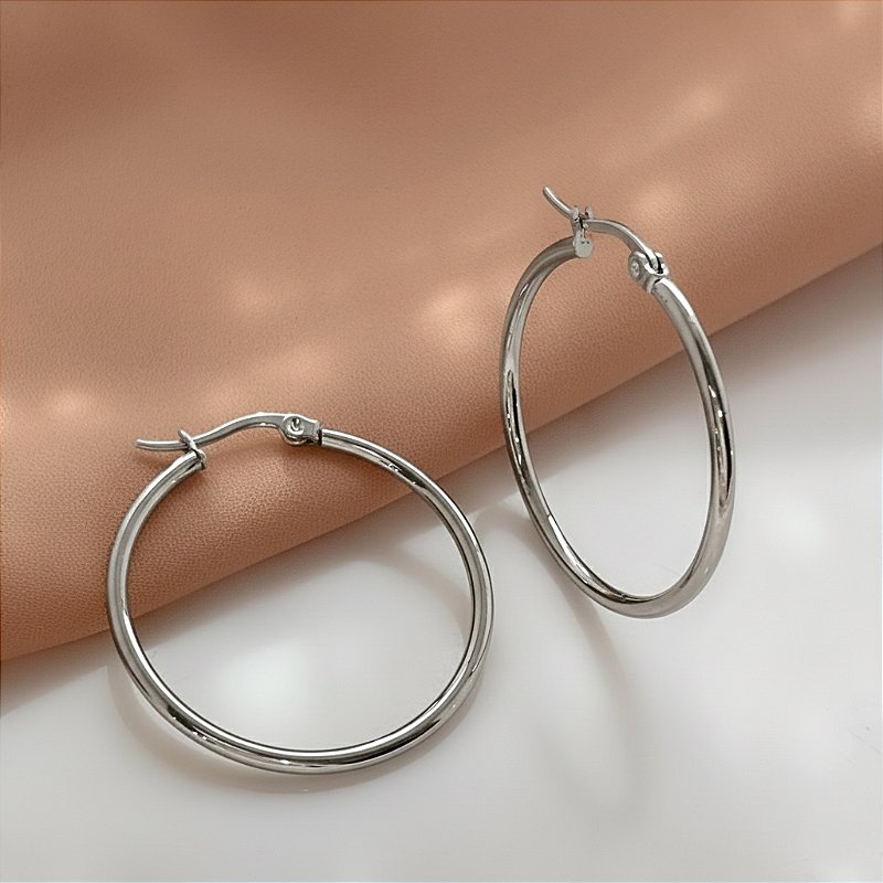 BRINCO ARGOLA FINA FECHO ITALIANO AÇO 316L⭐️