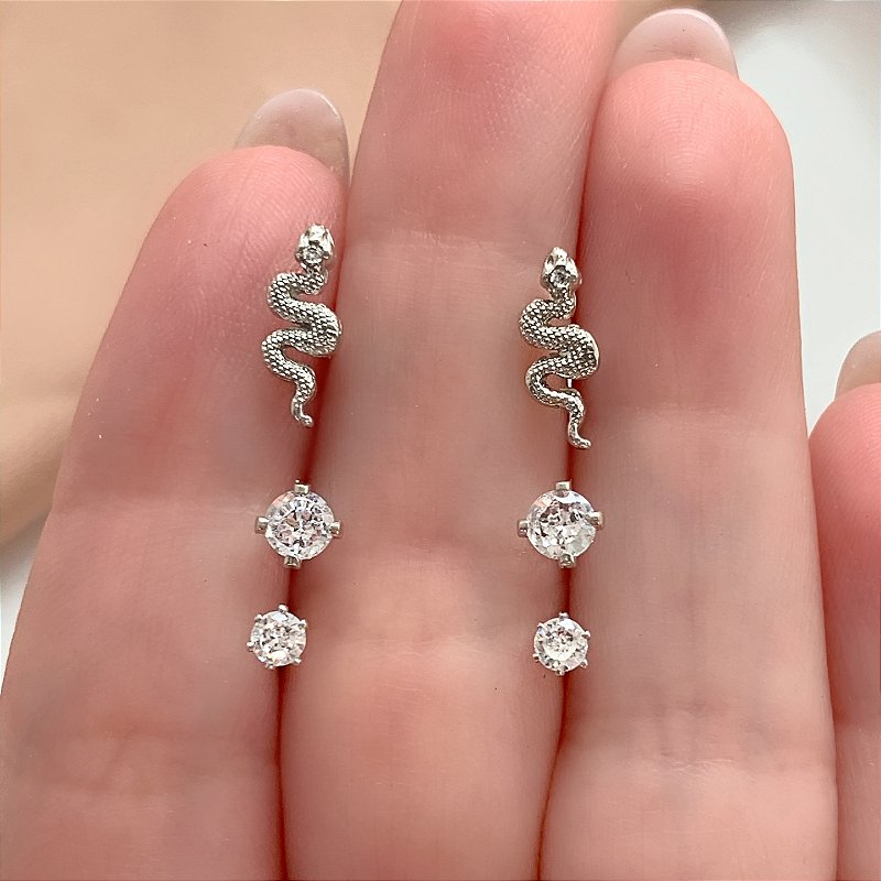 BRINCO KIT COBRA E PONTOS DE LUZ HIPOALERGÊNICO FOLHEADO A RÓDIO⭐️