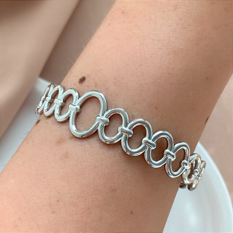 PULSEIRA / BRACELETE ELOS OVAIS AÇO 316L⭐️