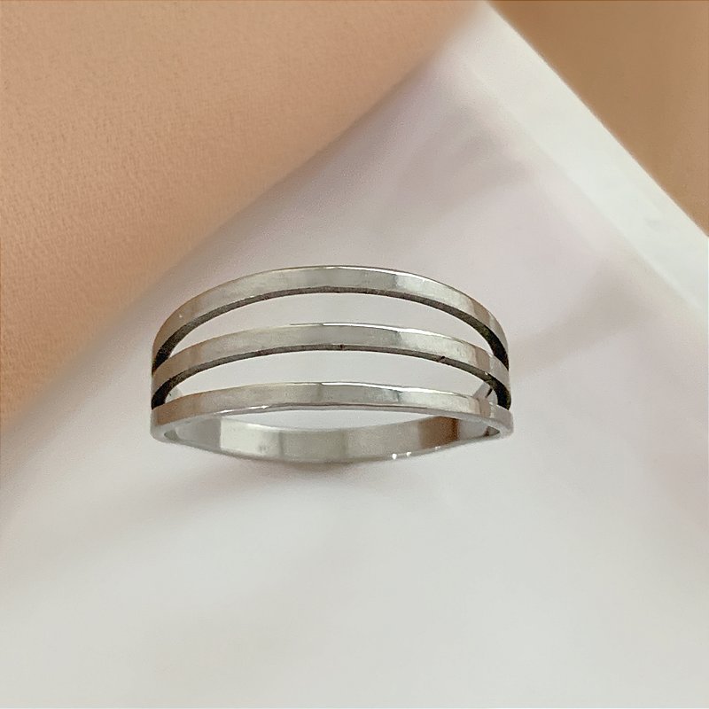 ANEL TRÊS FIOS DELICADOS AÇO 316L⭐️