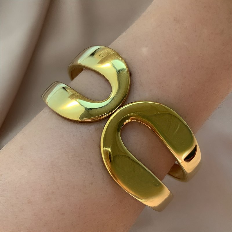 PULSEIRA / BRACELETE FIOS BOLEADOS DOURADO AÇO 316L⭐️