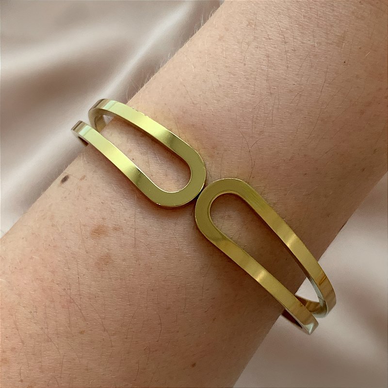 PULSEIRA / BRACELETE GOTAS VAZADAS ENCONTRADAS DOURADO AÇO 316L⭐️