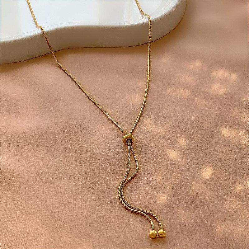 COLAR GRAVATINHA CORRENTE FINA DOURADO AÇO 316L⭐️