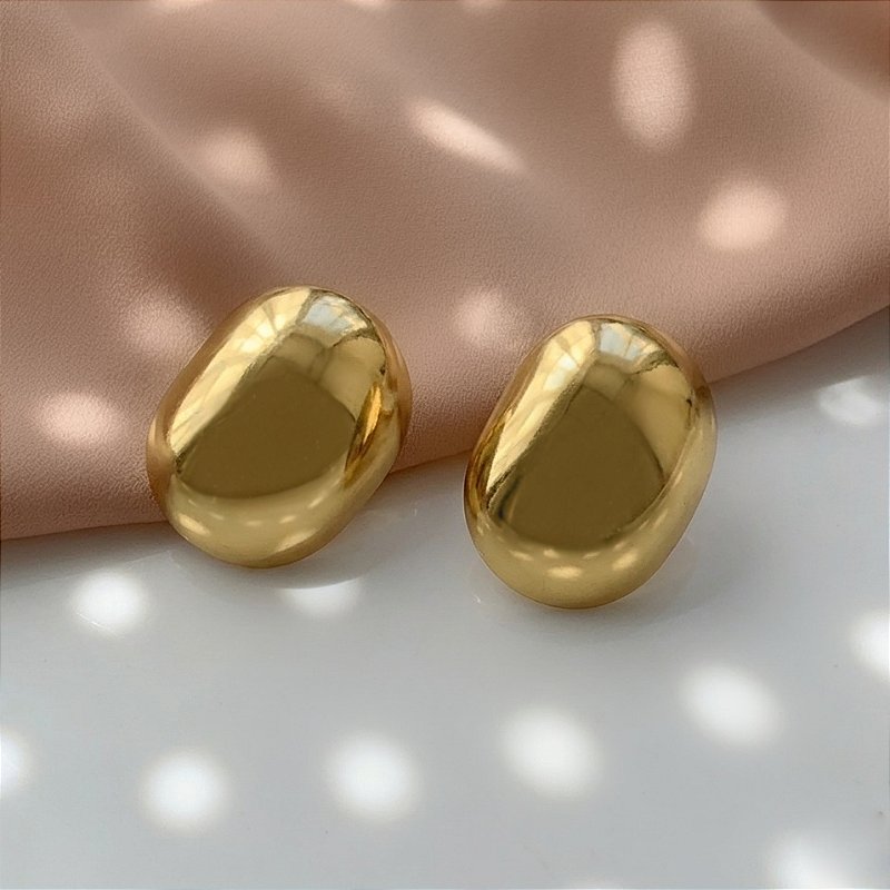 BRINCO OVAL BOLEADO P DOURADO AÇO 316L⭐️