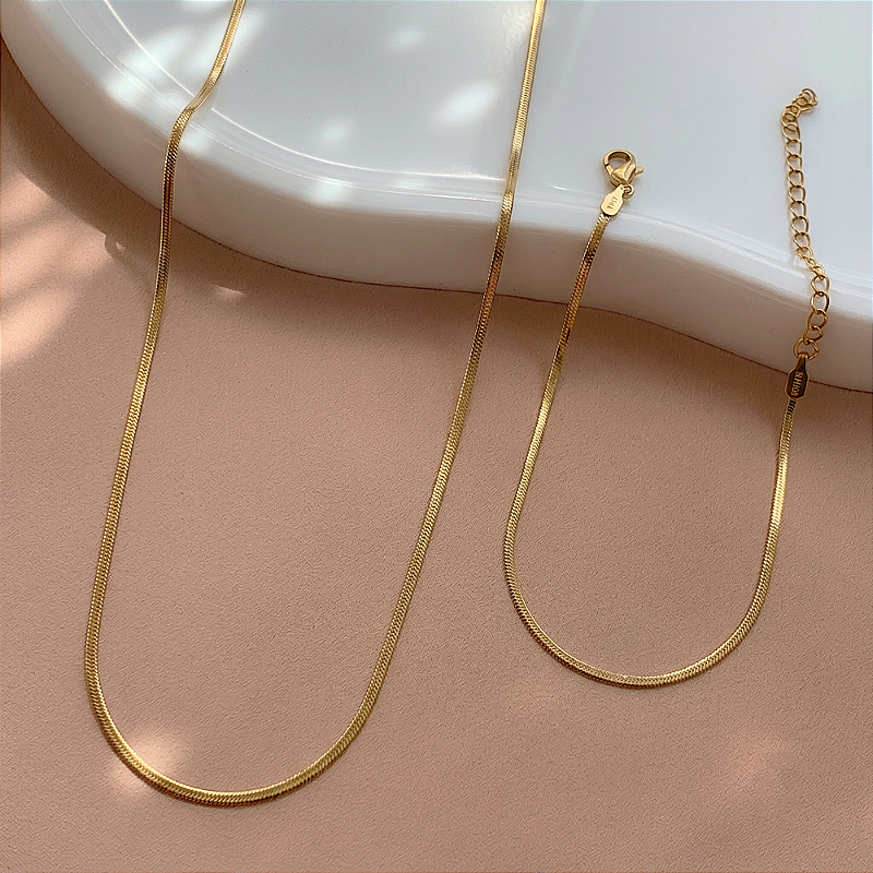 COLAR E PULSEIRA KIT FITA FINÍSSIMA DOURADO AÇO 316L⭐️
