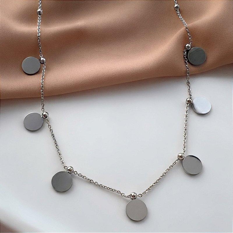 COLAR MEDALINHAS REDONDAS AÇO 316L⭐️