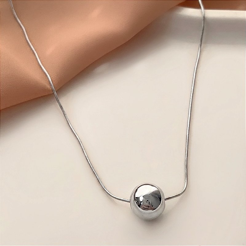 COLAR PINGENTE ESFERA CLÁSSICA LISA AÇO 316L⭐️