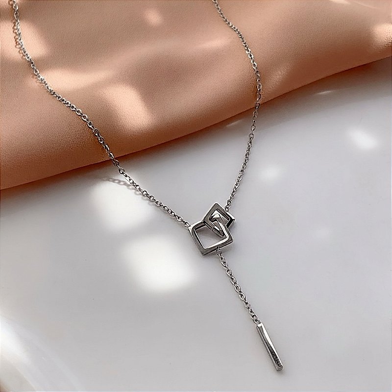 COLAR ESTILO GRAVATINHA QUADRADINHOS AÇO 316L⭐️