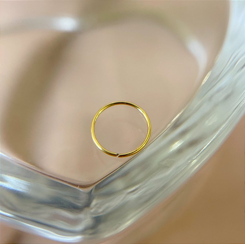 PIERCING ARGOLA NARIZ LISO AÇO 316L 8MM FOLHEADO A OURO 18K SEMIJOIA PARA ATUALIZAÇÃO⭐️