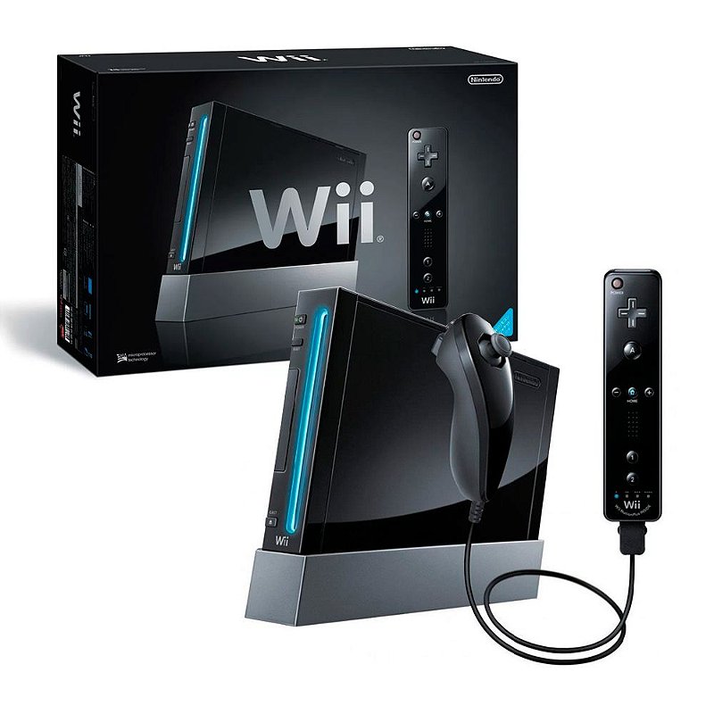 Wii - Nintendo Wii ブラック ソフト2点付き Console Nintendo Wii Preto - Nintendo - MeuGameUsado