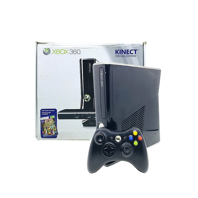 Console Xbox 360 Slim 250GB Black Piano - Microsoft - MeuGameUsado