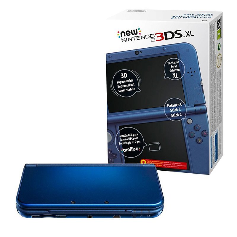 Console New Nintendo 3DS XL Azul Metalico Nintendo MeuGameUsado