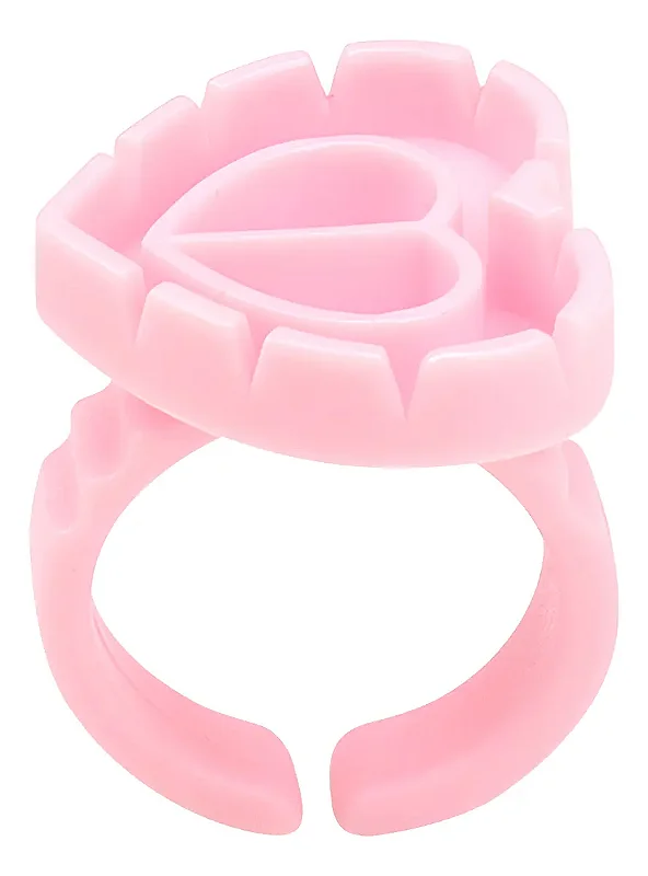 Anel batoque — Coração rosa — Coração rosa