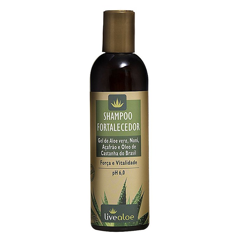 Shampoo Vegano Fortalecedor Livealoe Natuel Longevidade e Bemestar.