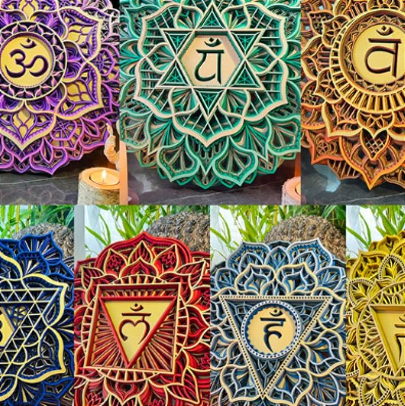 Mandala 7 Chakras - Toca das Mandalas Decoração