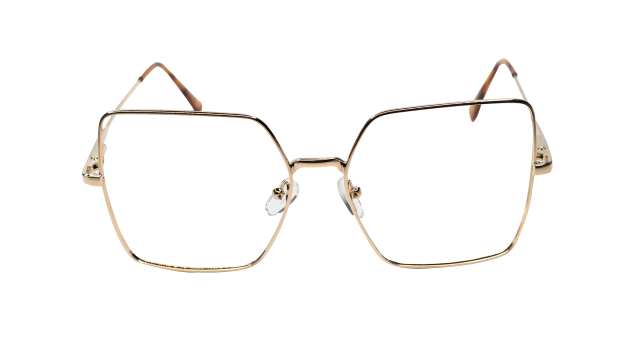 Armação De Óculos De Grau Feminino Quadrado Metal Dourado RZ09 - Oticas R@iz