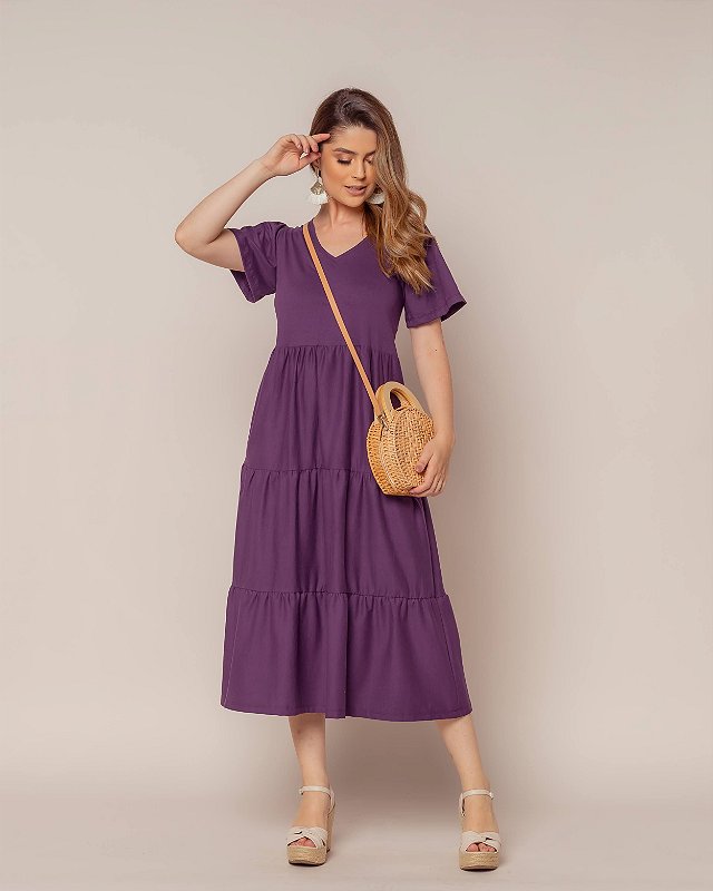  Vestido Malha Midi Purple Nani