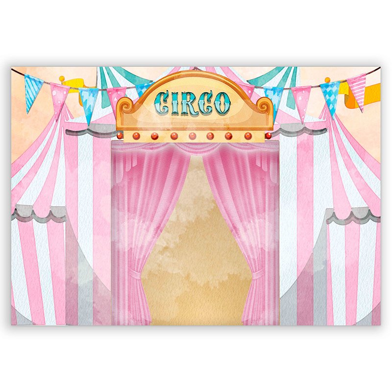 Circo Rosa Capa Painel Retangular Sublimado Pegue Monte - Sublitex Painéis