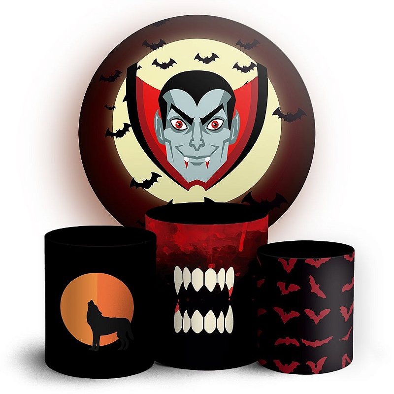 KIT Redondo e Trio Halloween Sublimado 3D Sublitex, painéis