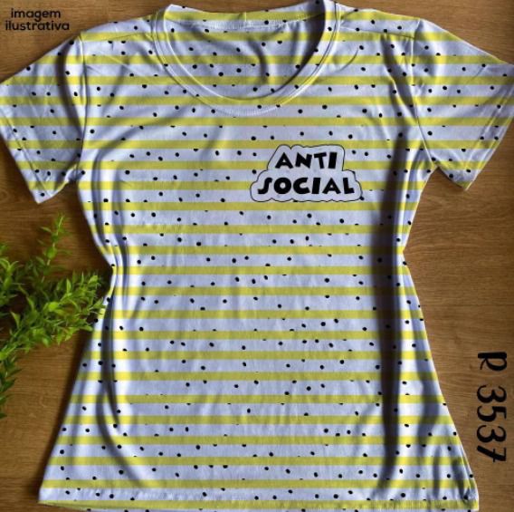 T-Shirt Babylook no Atacado Anti Social