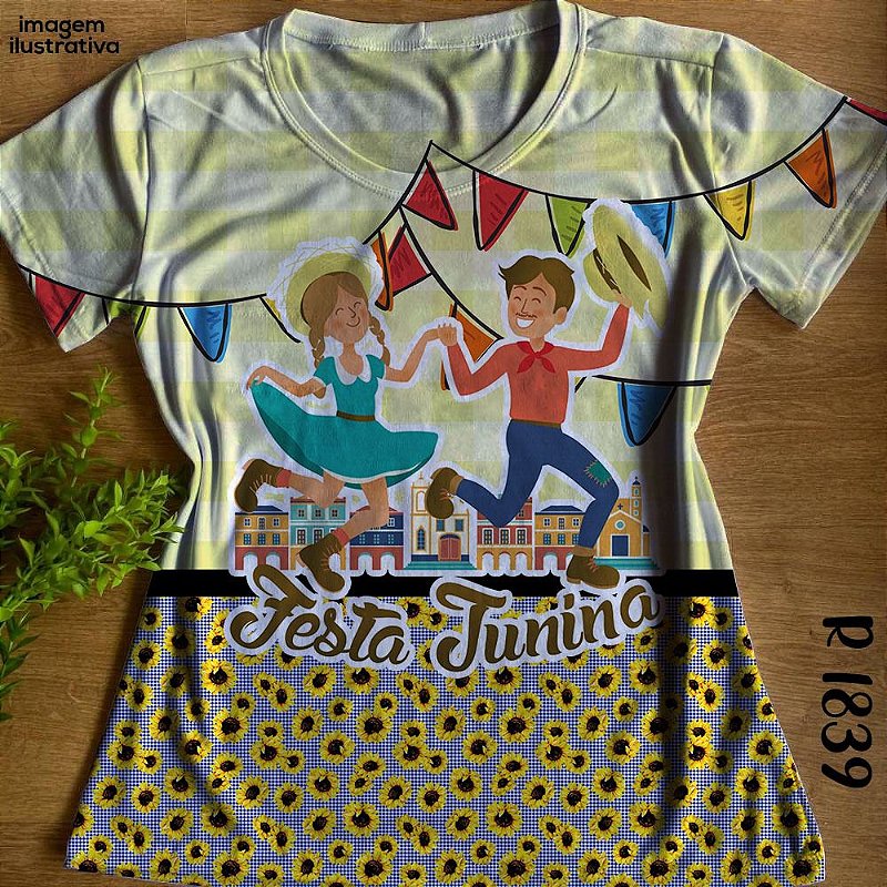 T-shirts Babylook Femininas no Atacado Festa Junina